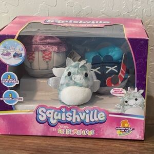 NEW Squishville On Ice Squishmallows 2 Accessories & 1 Squishmallow Let’s Skate